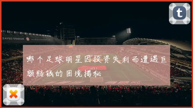 哪个足球明星因投资失利而遭遇巨额赔钱的困境揭秘